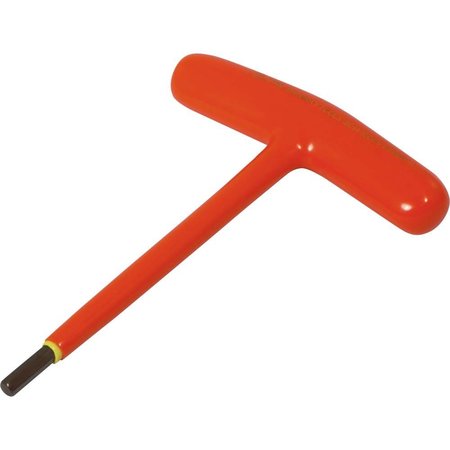 GRAY TOOLS 5mm T-handle S2 Hex Key, 1000V Insulated 67605-I